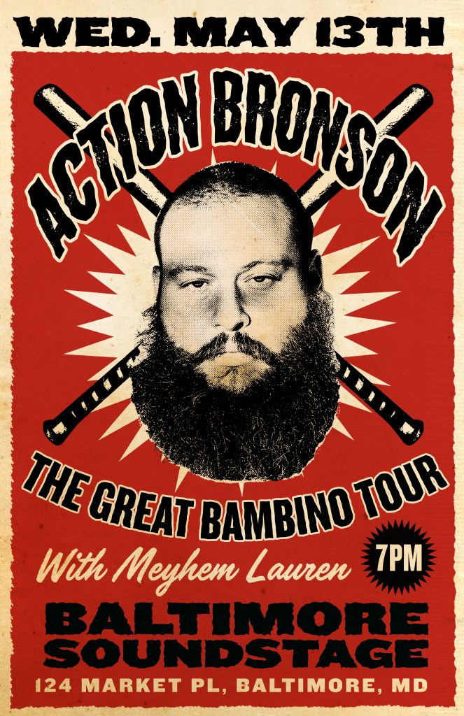 Action Bronson The Great Bambino Tour, Action Bronson Rare Chandeliers Posters