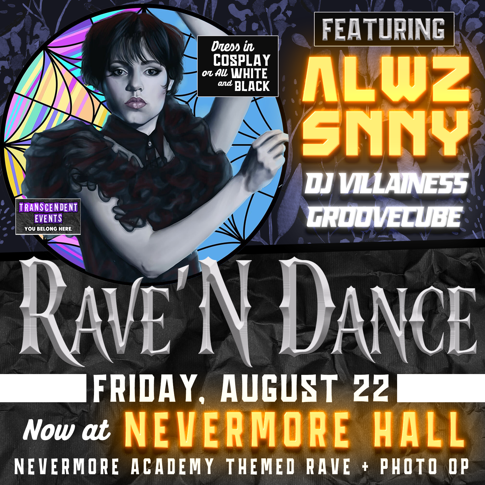 Boltimore Rave RAVE 'N DANCE - Nevermore Academy Themed Rave (18+) - Baltimore Soundstage