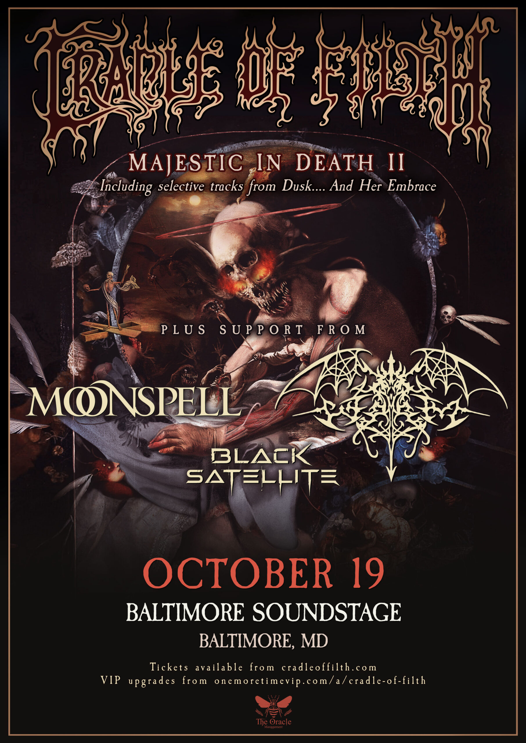 CRADLE OF FILTH: Majestic In Death II w/ Moonspell, Worm
